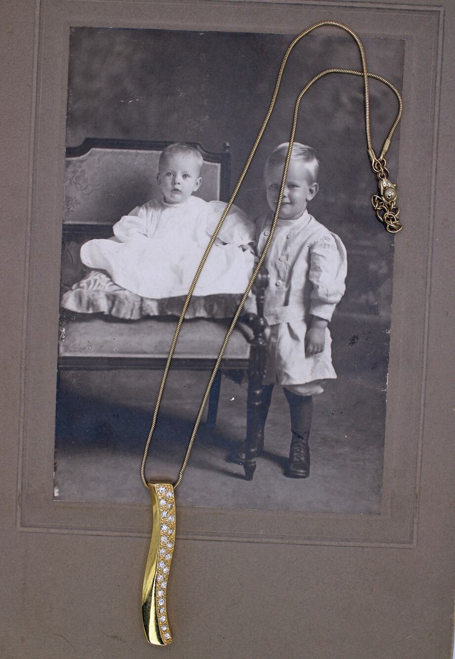 Roman Gold-tone with Rhinestone Necklace